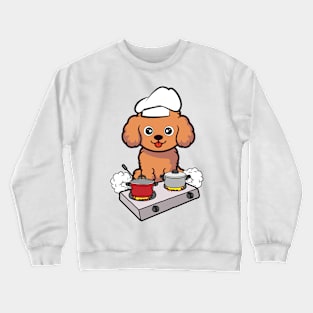 Funny brown dog is a chef Crewneck Sweatshirt